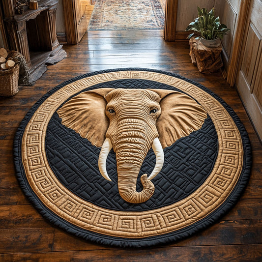 Majestic Elephant CP3107038CL Quilted Round Mat