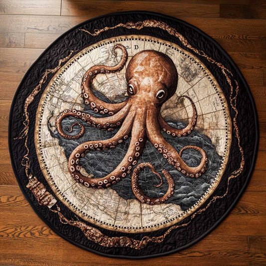 Crimson Octopus WN0905005CL Quilted Round Mat