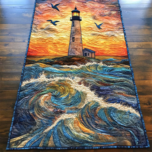 Lighthouse In Sunset WY2204019CL Quilted Table Runner