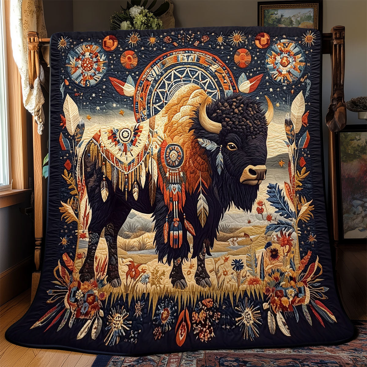 Bison Native American WJ3012002CL Quilt