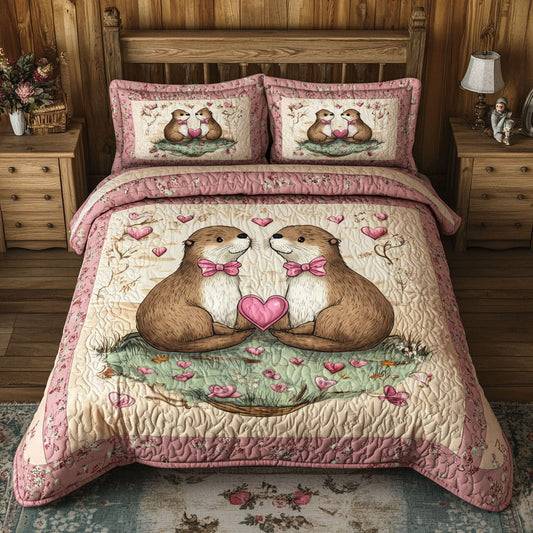 Romantic Otter Couple WY1701010CL Duvet Cover Set