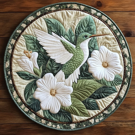Hummingbird Bloom CW1405093CL Quilted Round Mat