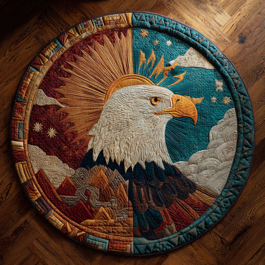 Day and Night Eagle CW0309001CL Quilted Round Mat