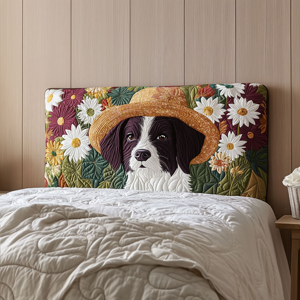 Dog On Daisy Field QA2912014CL Quilted Headboard Slipcover
