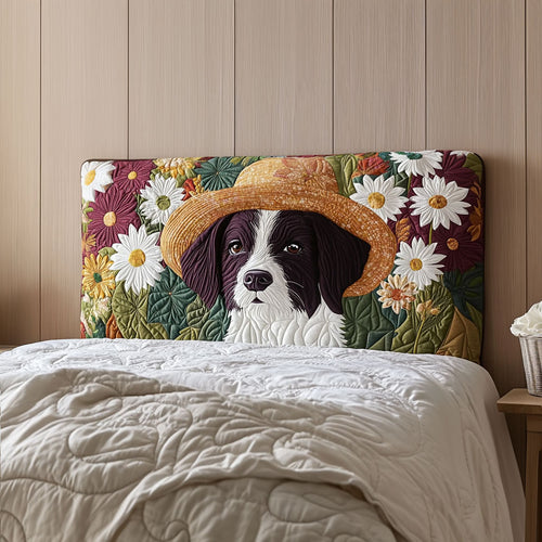 Dog On Daisy Field QA2912014CL Quilted Headboard Slipcover