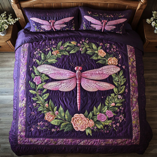 Dragonfly In Flower Wreath WY0502021CL Duvet Cover Set