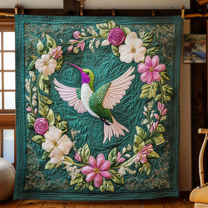 Hummingbird In Magic Wreath WY2403028CL Quilt