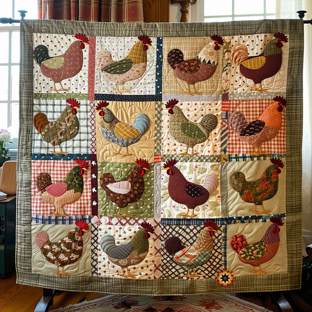 Vintage Patchwork Chicken WJ0912038CL Quilt