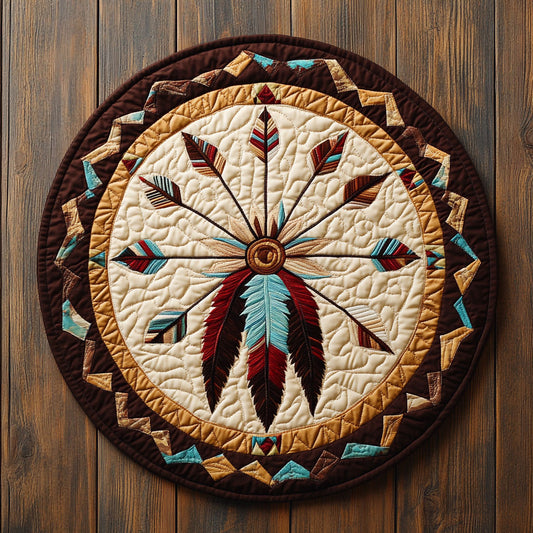 Native Path Compass WN1407057CL Quilted Round Mat