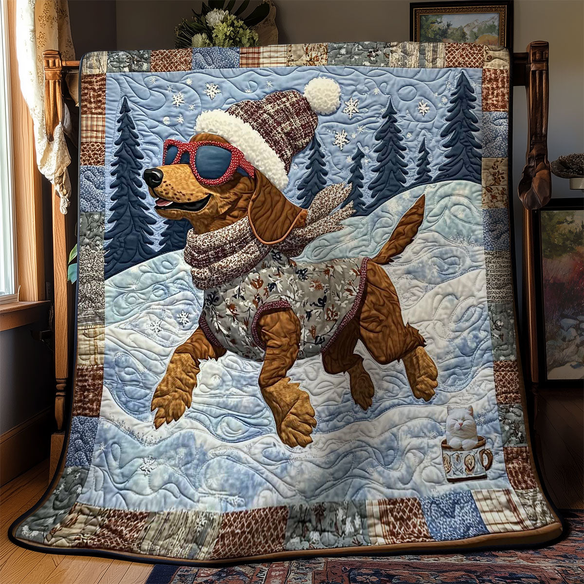 Chilly Dachshund Style WN2011034CL Quilt