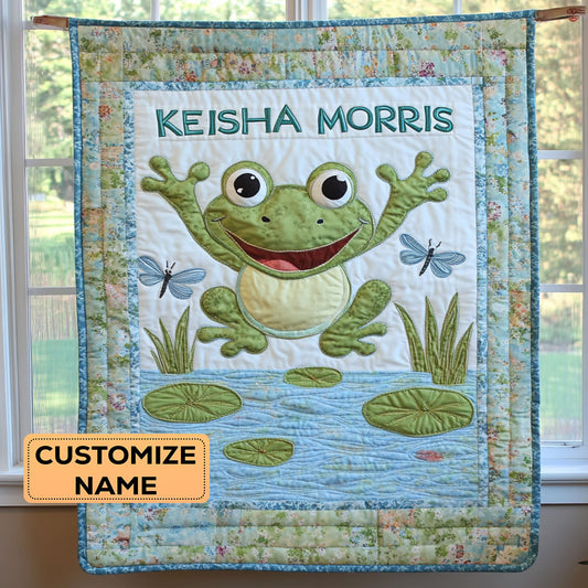 Froglet Fun CP2407048CL Personalized Baby Quilt
