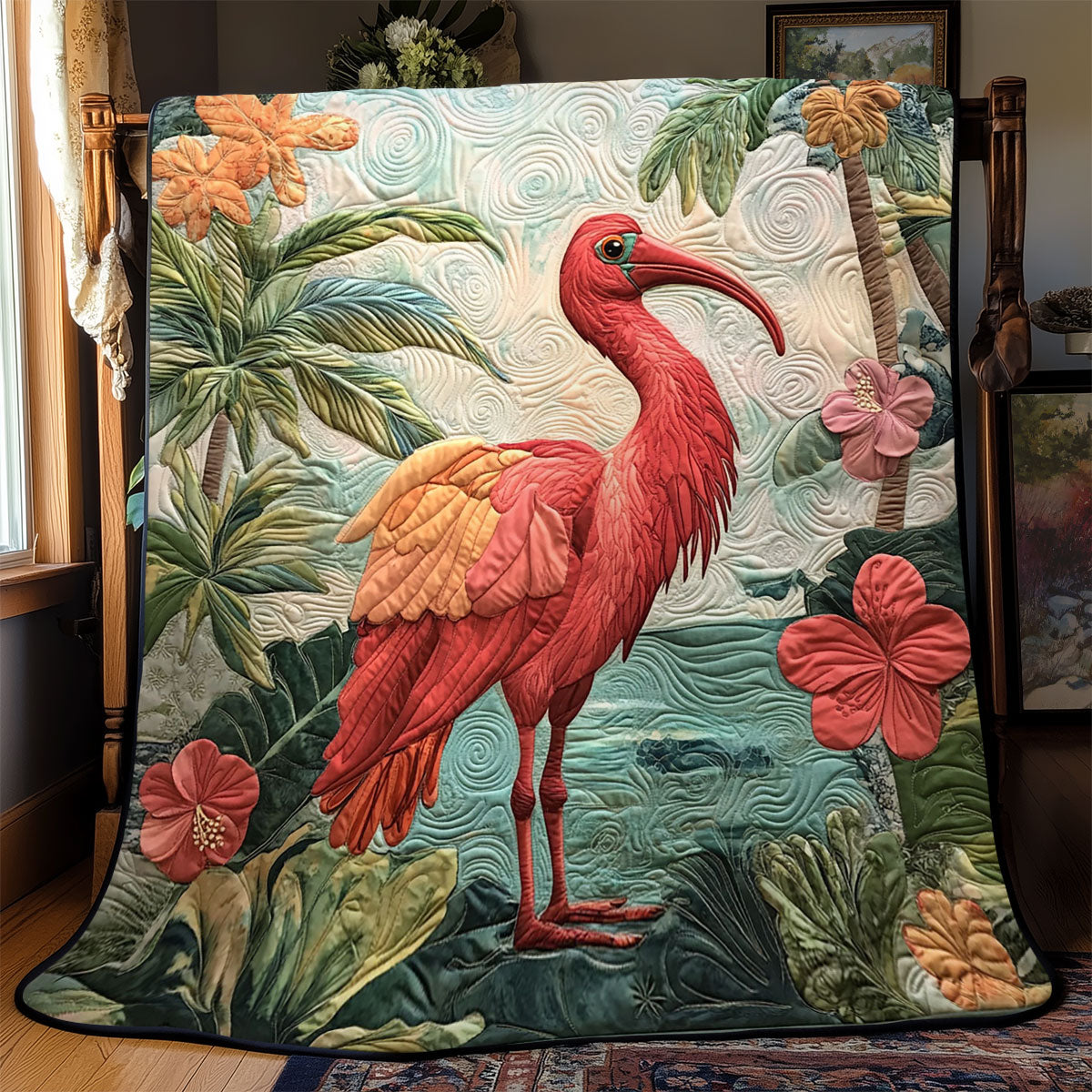 Tropical Scarlet Ibis WJ1902020CL Quilt