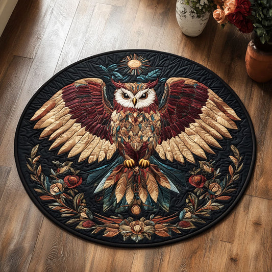 Majestic Owl WX2605040CL Quilted Round Mat