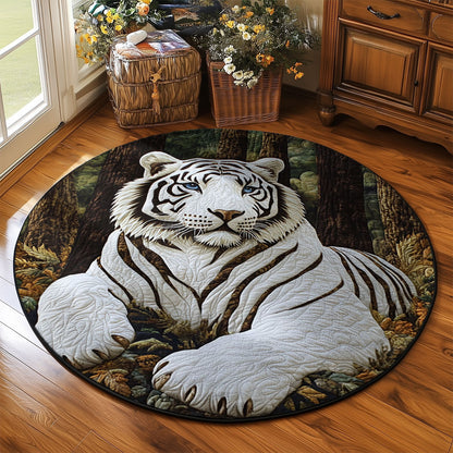 Majestic White Tiger WJ2503035CL Quilted Round Mat