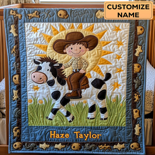 Cowboy Buddy WN3007022CL Personalized Baby Quilt