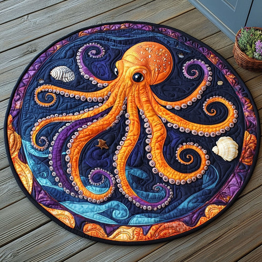 Whirl Of The Deep CP1207004CL Quilted Round Mat