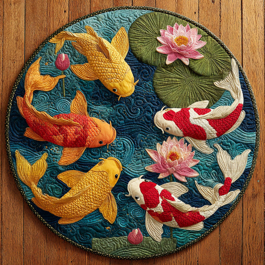 Lotus Song CW0409006CL Quilted Round Mat
