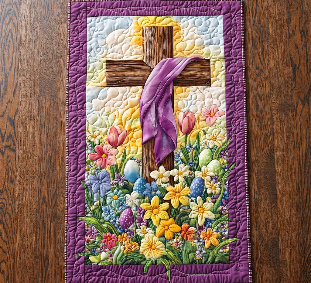 Cross Flower WX2904014CL Quilted Table Runner