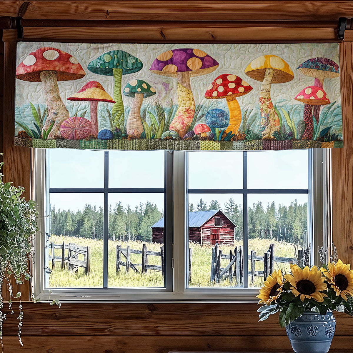 Wildwood Mushroom WN0307139CL Quilted Valance