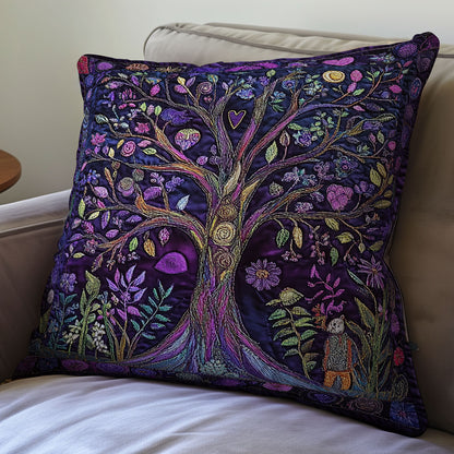 Purple Tree Of Life WX2201136CL Quilt Pillow Case