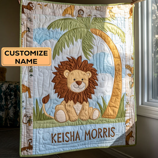 Tiny Roar CP2407025CL Personalized Baby Quilt