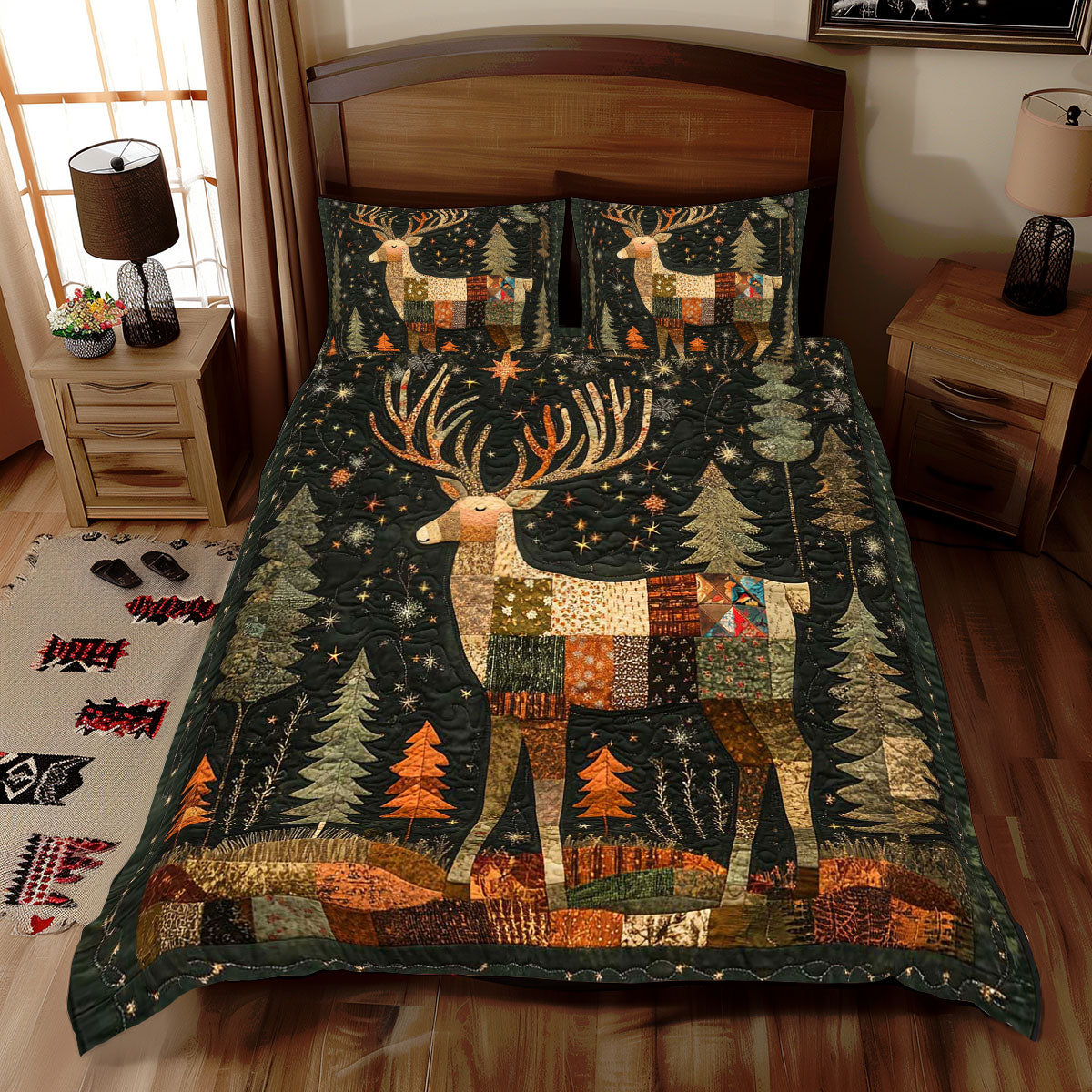 Vintage Reindeer Christmas WP2511014CL Duvet Cover Set