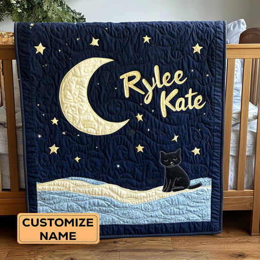 Starlit Whiskers WJ1807007CL Personalized Baby Quilt