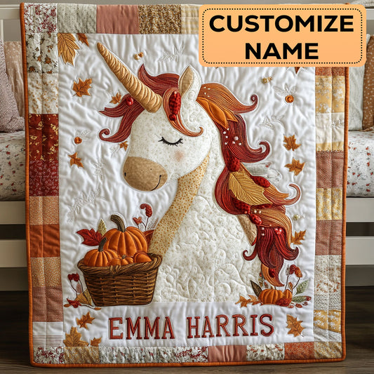 Autumn Unicorn Hug CW3107005CL Personalized Baby Quilt