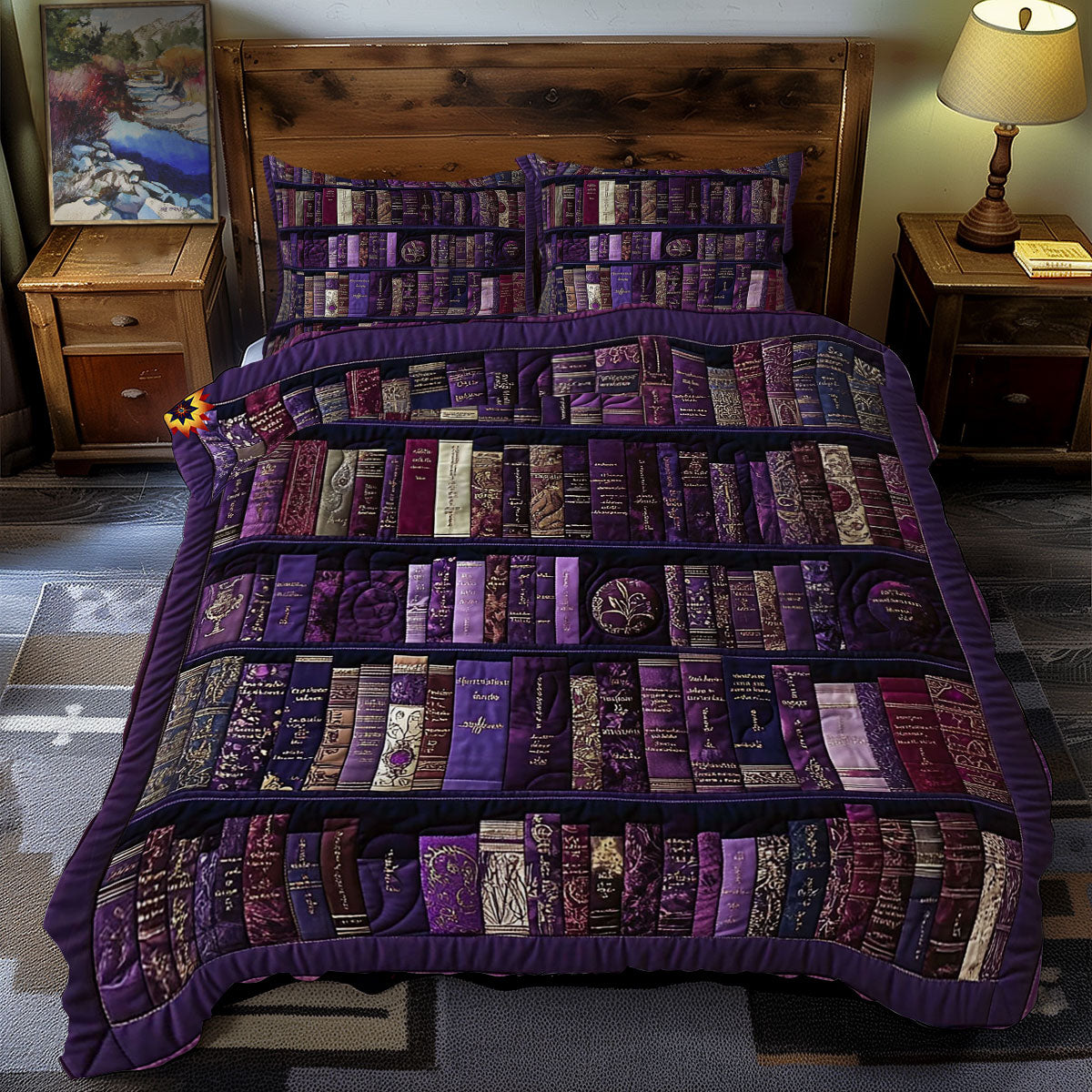Purple Bookshelf WY2412046CL Duvet Cover Set