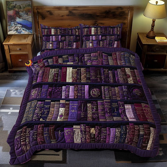 Purple Bookshelf WY2412046CL Duvet Cover Set
