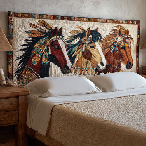 Horse Native American CW2912016CL Quilted Headboard Slipcover