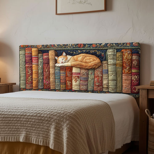 Library Cat CP1212017CL Quilted Headboard Slipcover