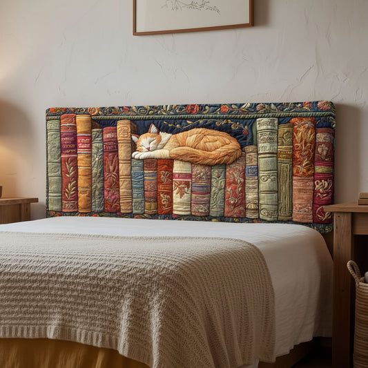 Library Cat CP1212017CL Quilted Headboard Slipcover