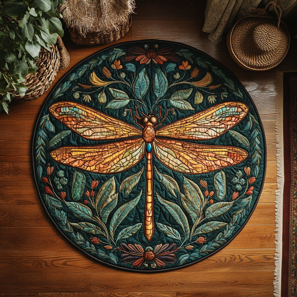 Forest Jewel Wings WY0306013CL Quilted Round Mat