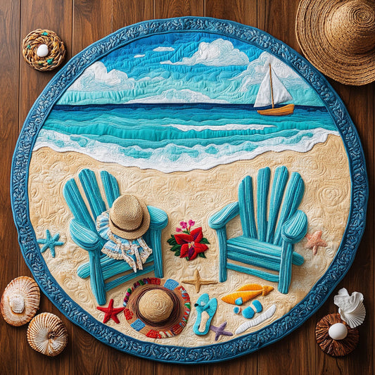 Coastal Relaxation WY3006031CL Quilted Round Mat