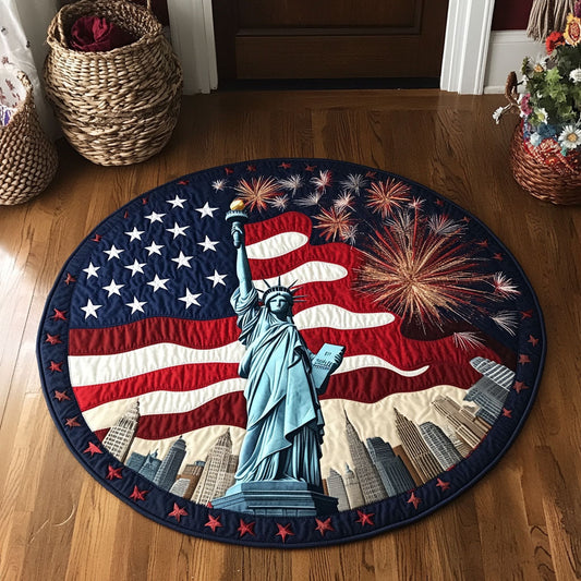 Stars Of Liberty WJ0906052CL Quilted Round Mat