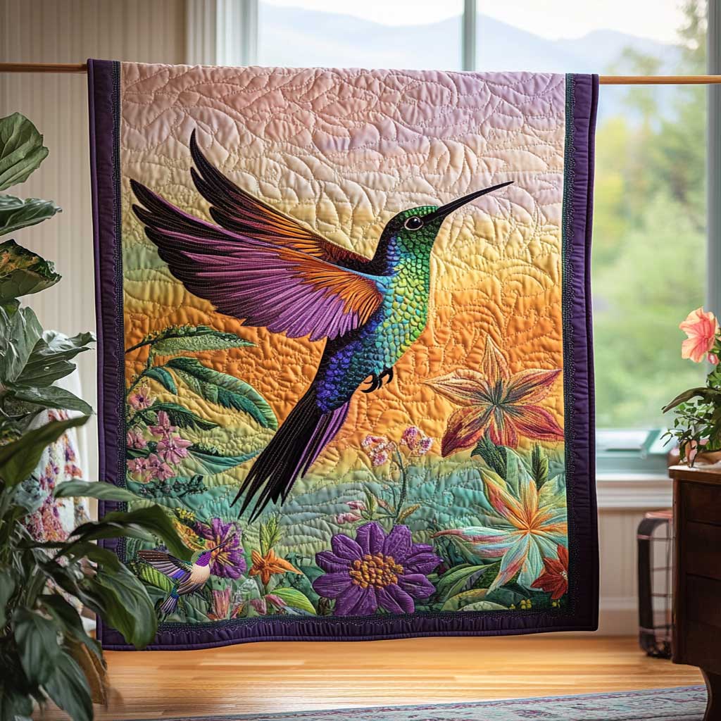 Hummingbird And Blossoms WN2510014CL Quilt