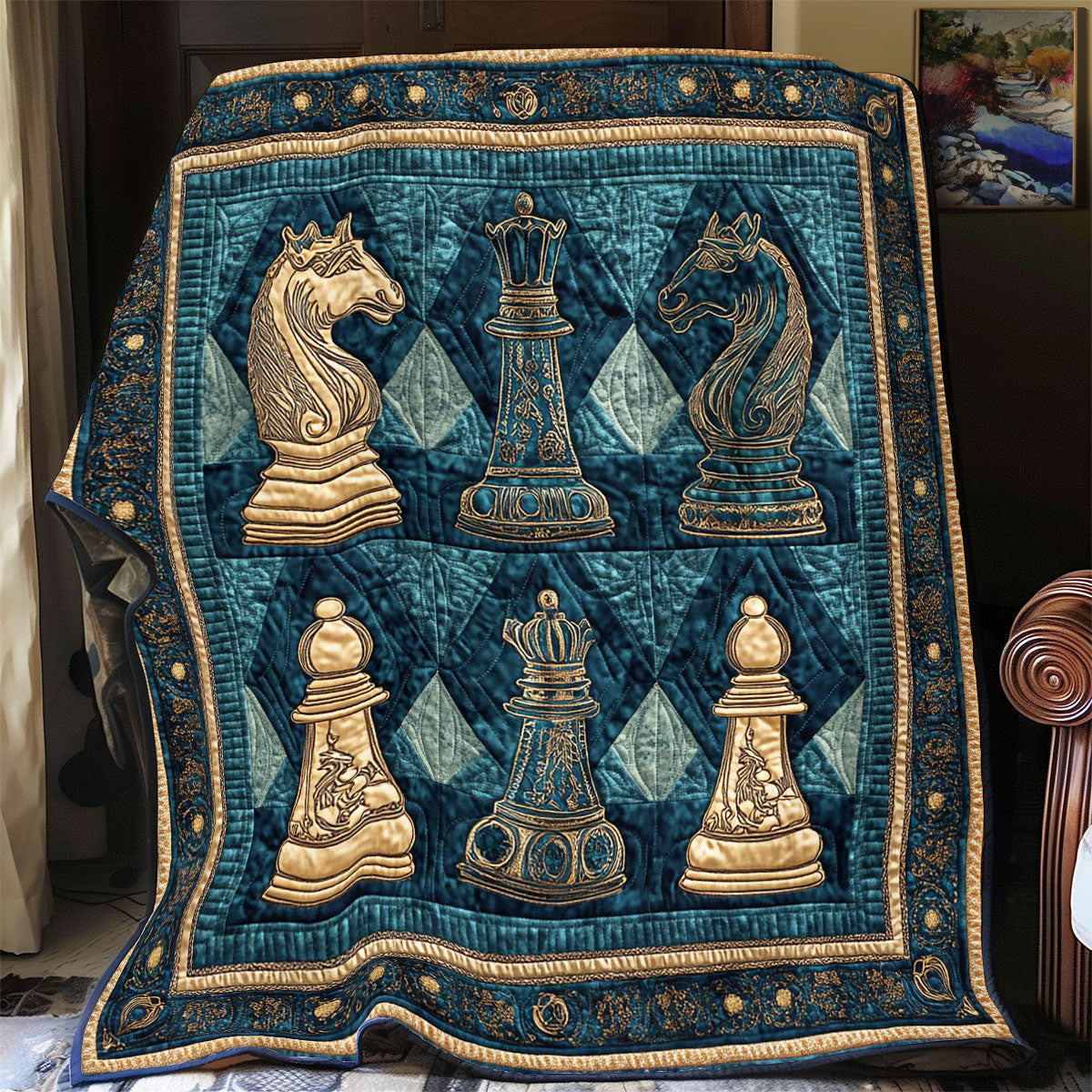 Chess Pieces WY2201053CL Quilt