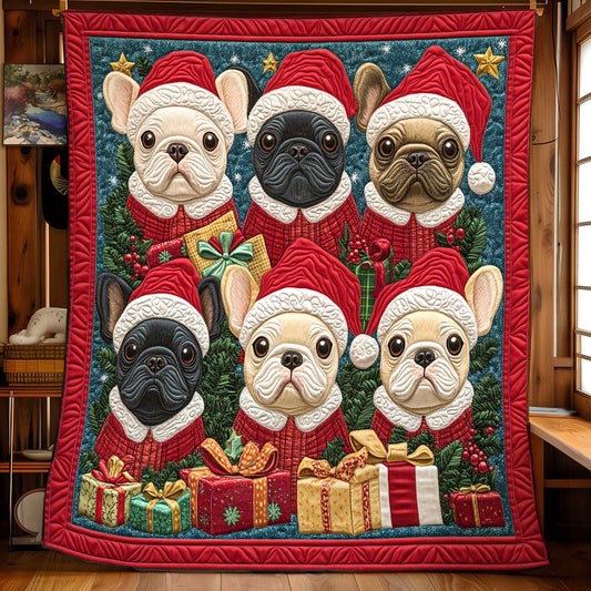 Bulldog Christmas Magic CW1411039CL Quilt