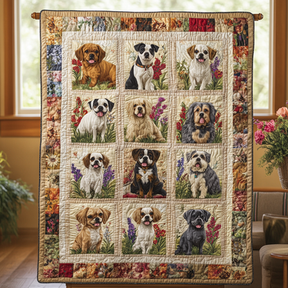 Dog Breed Floral YR3012035CL Quilt