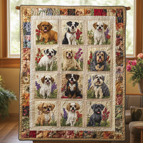 Dog Breed Floral YR3012035CL Quilt