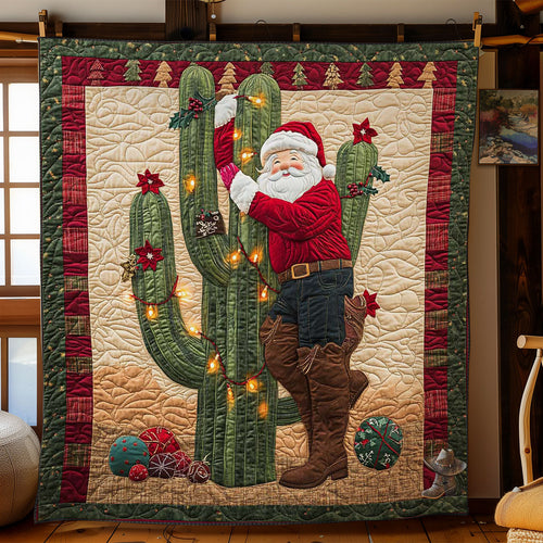 Santa And Prickly Cheer WN2211054CL Quilt