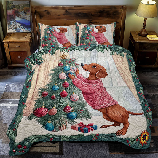 Christmas Of Dachshund WY1612038CL Duvet Cover Set