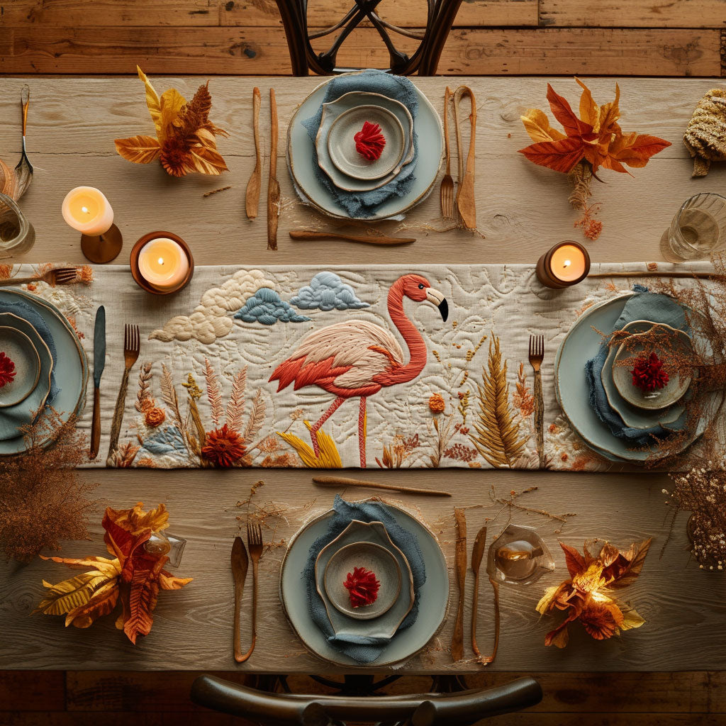 Flamingo Breeze WN0707049CL Quilted Table Runner