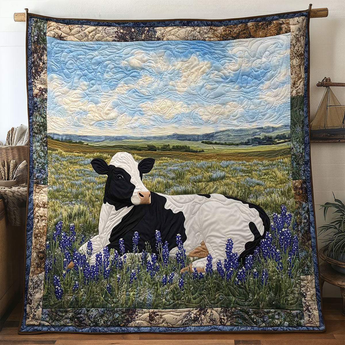 Peaceful Dairy Cow WN1004044CL Quilt
