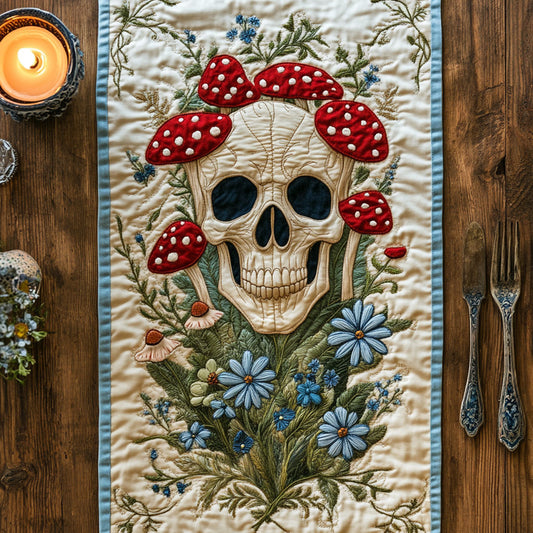 Skull Among Mushrooms WN1607037CL Quilted Table Runner