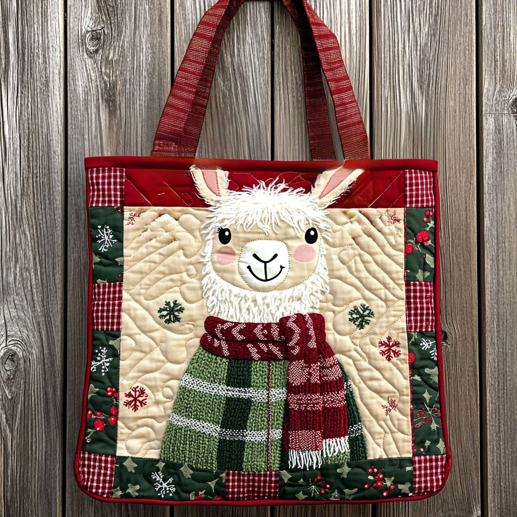 Llama Winter Spirit WN1711056CL Quilted Tote Bag