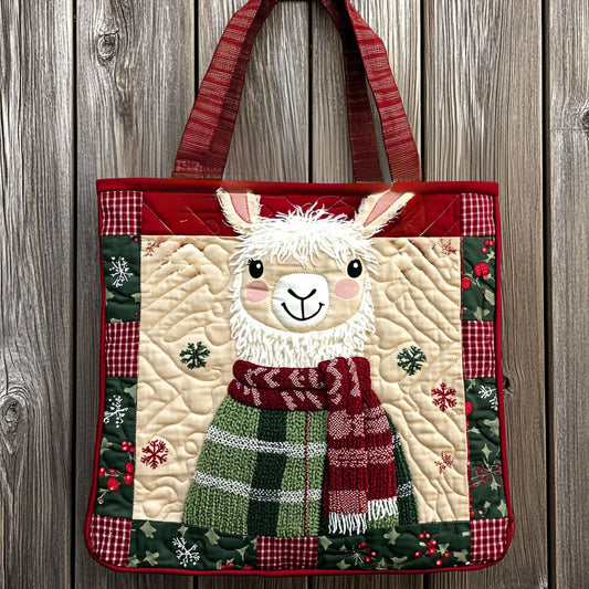 Llama Winter Spirit WN1711056CL Quilted Tote Bag