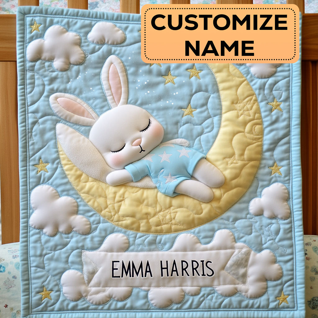 Dreamy Bunny CW2507006CL Personalized Baby Quilt
