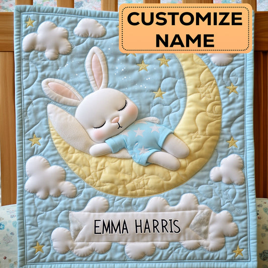 Dreamy Bunny CW2507006CL Personalized Baby Quilt